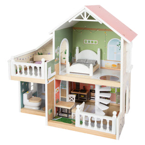 Small foot - houten urban villa poppenhuis met meubeltjes, 9dlg.