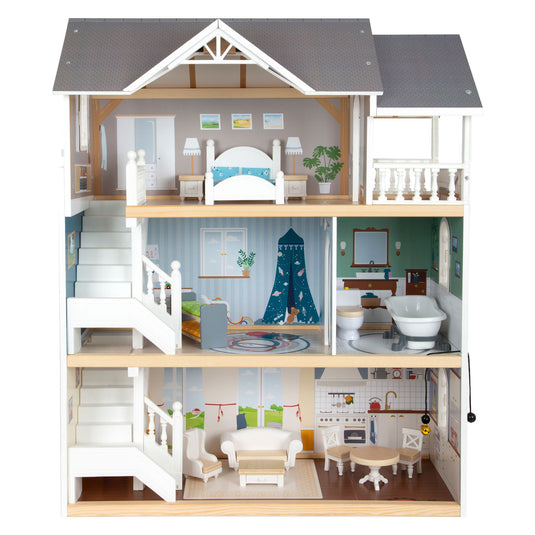 Small foot - houten urban villa poppenhuis met accessoires, 13dlg.