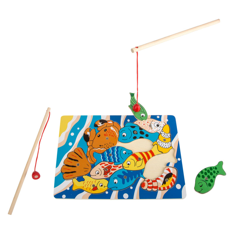 Load image into Gallery viewer, Small foot - houten vishengelspel puzzel
