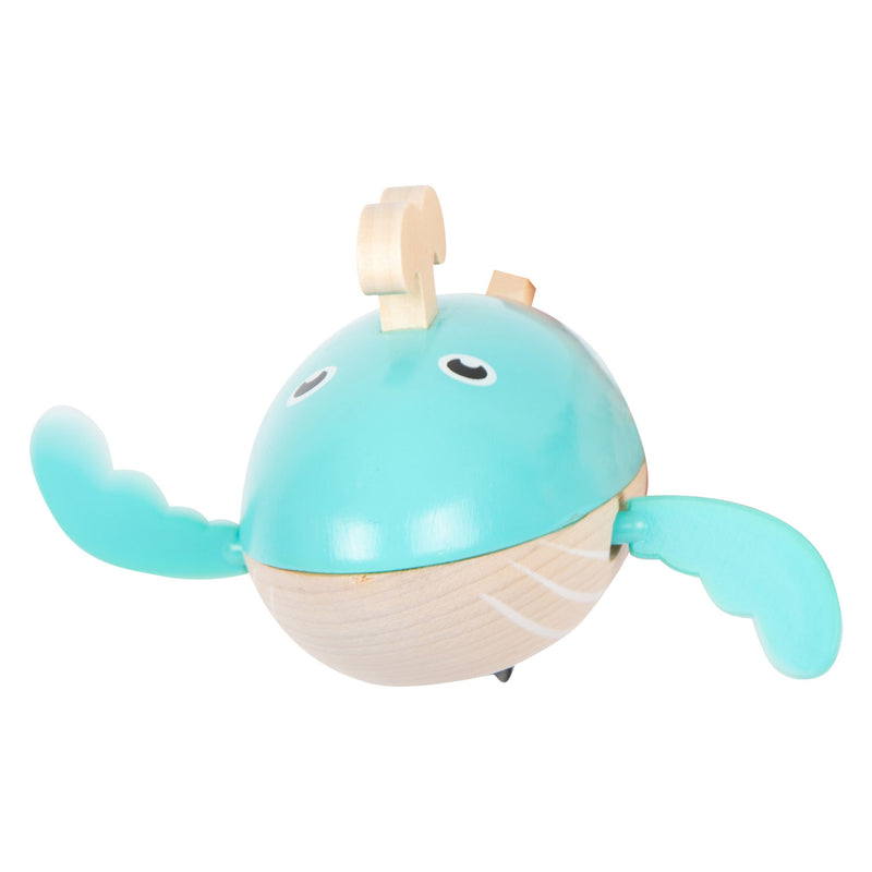 Afbeelding laden in galerijviewer, Small foot - badspeelgoed houten walvis opwindbaar
