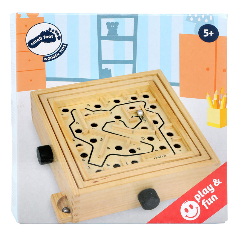 Afbeelding laden in galerijviewer, Small foot - houten labyrinth knikkerspel
