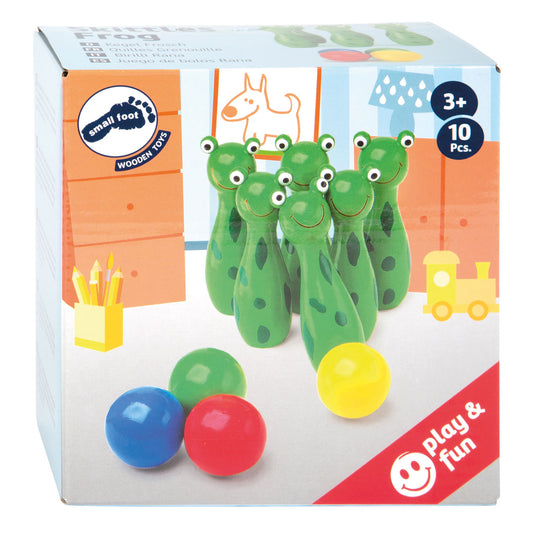 Small foot - houten kikker kegelen werpspel, 10dlg.