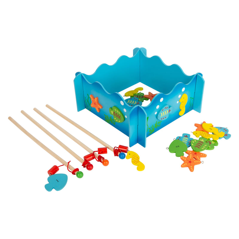 Load image into Gallery viewer, Small foot - houten vishengelspel oceaan

