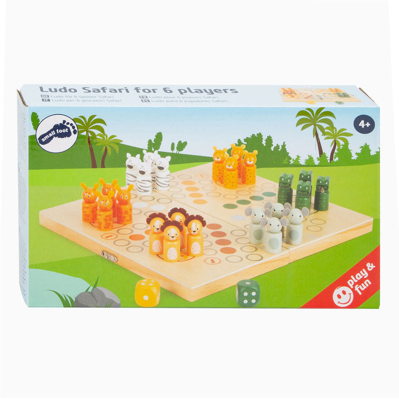 Load image into Gallery viewer, Small foot - houten ludo spel safari - 6 spelers
