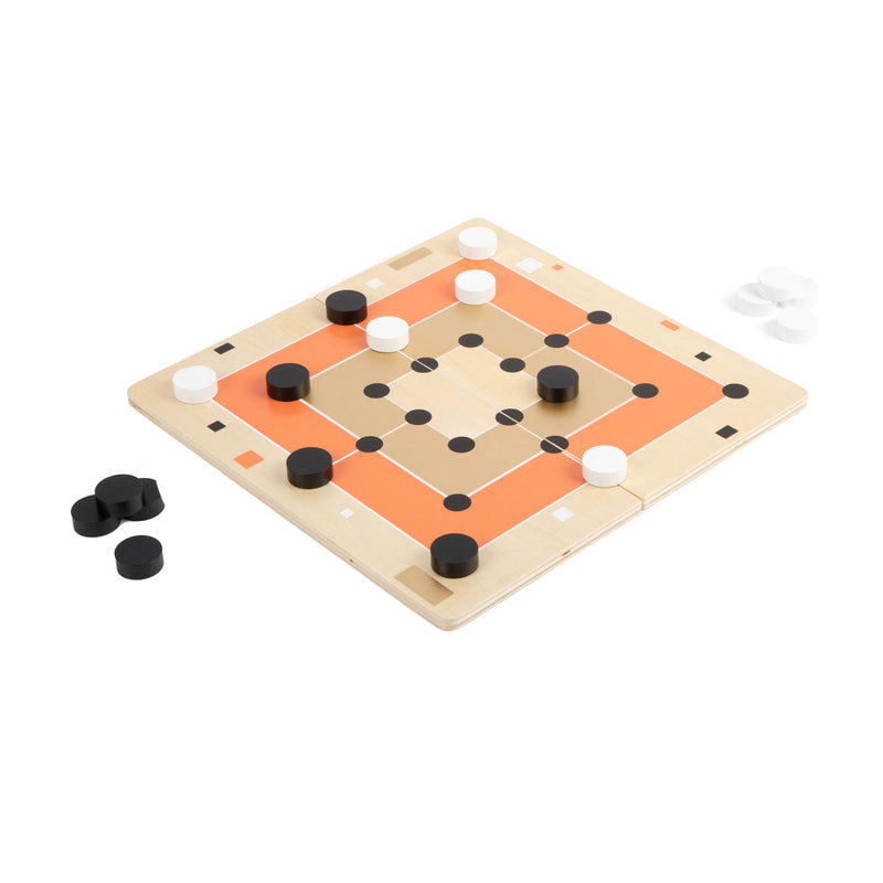 Load image into Gallery viewer, Small foot - houten solitaire en molenspel gouden editie

