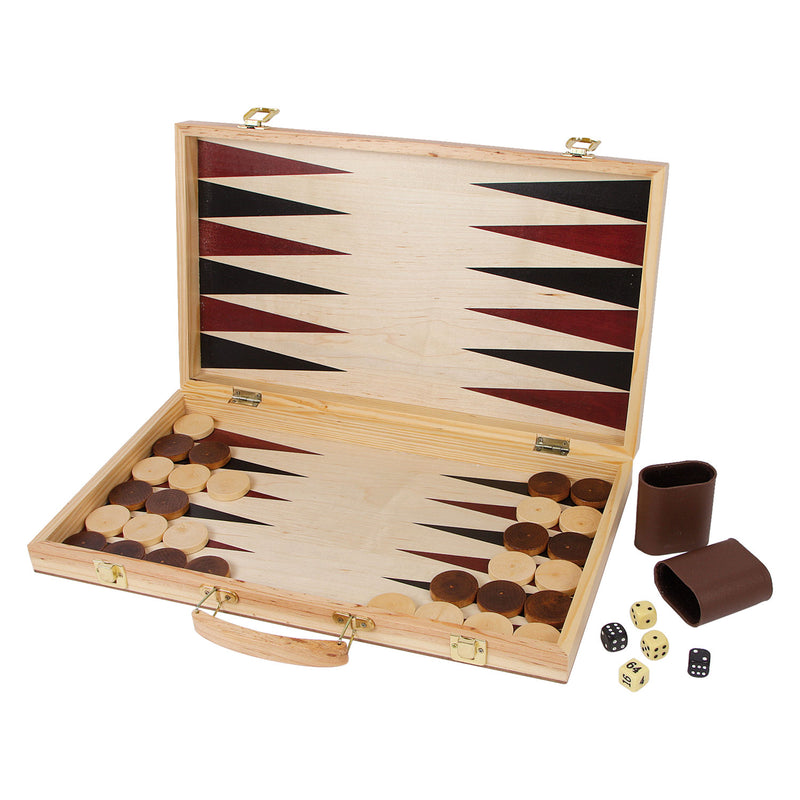 Afbeelding laden in galerijviewer, Small foot - houten schaakspel en backgammon
