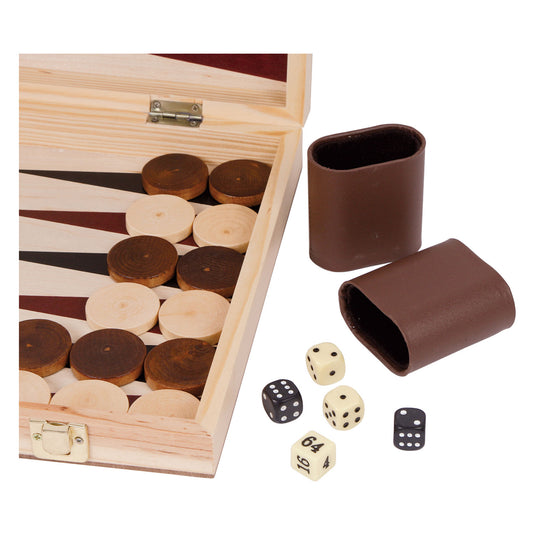 Small foot - houten schaakspel en backgammon