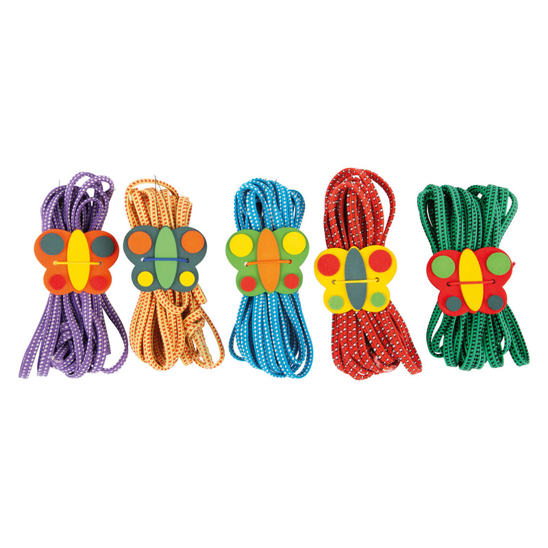 Afbeelding laden in galerijviewer, Small foot - springelastiek vlinder kleur, set van 5
