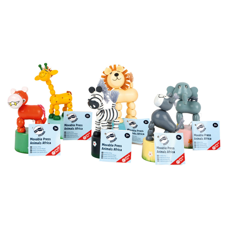 ギャラリービューアに画像をロードする, Small foot - houten drukfiguur wilde dieren, set van 6
