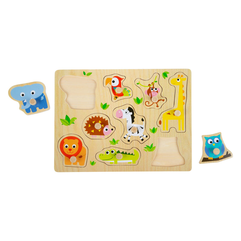 Load image into Gallery viewer, Small Foot Houten Noppenpuzzel Dierentuin, 9st.

