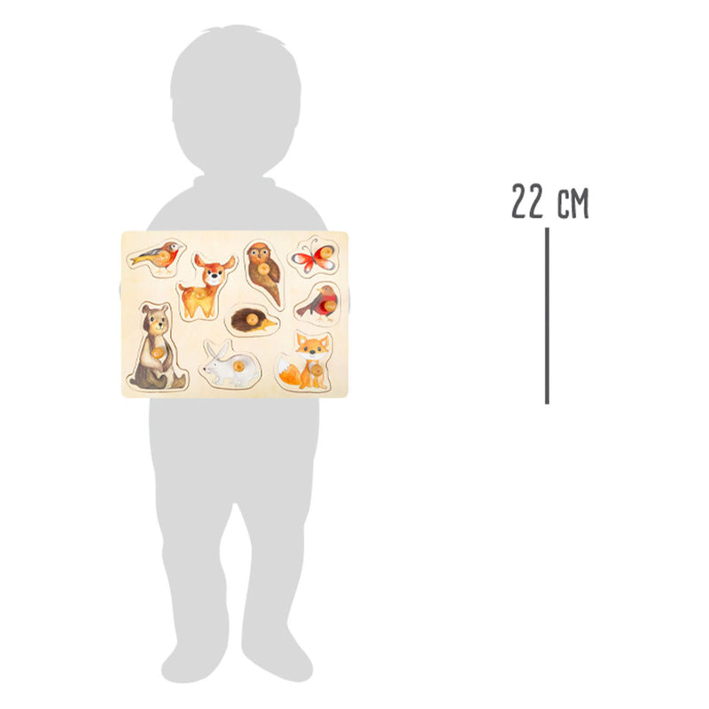 Afbeelding laden in galerijviewer, Small foot - houten noppenpuzzel bosdieren, 9st.
