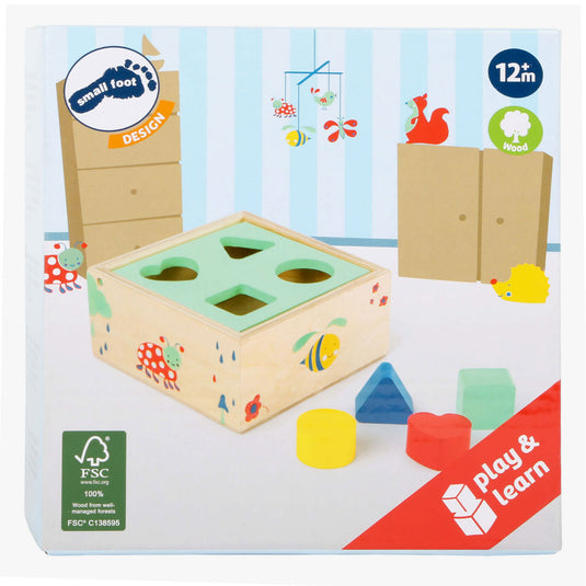 Small foot - houten vormenstoof met blokken natuur, 5dlg.