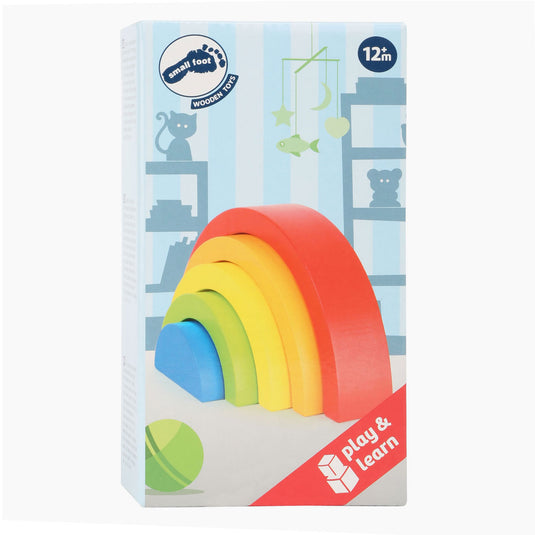 Small foot - houten bouwblokken regenboog, 5dlg.