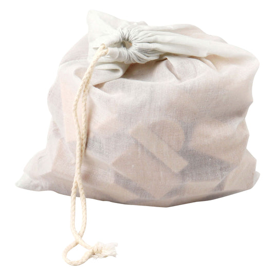 Small foot - houten bouwblokken natuurlijk in zak, 50dlg.