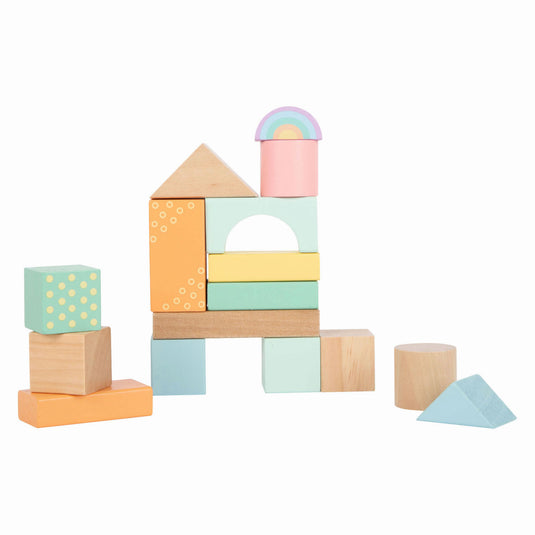 Small foot - houten bouwblokken pastel, 50dlg.