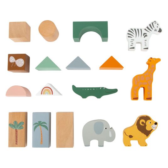 Small foot - houten bouwblokken safari, 50dlg.