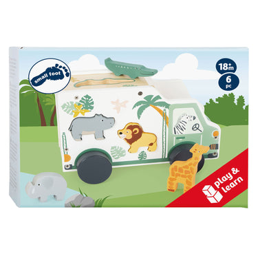 Small foot - houten vormenstoof jeep safari, 6dlg.