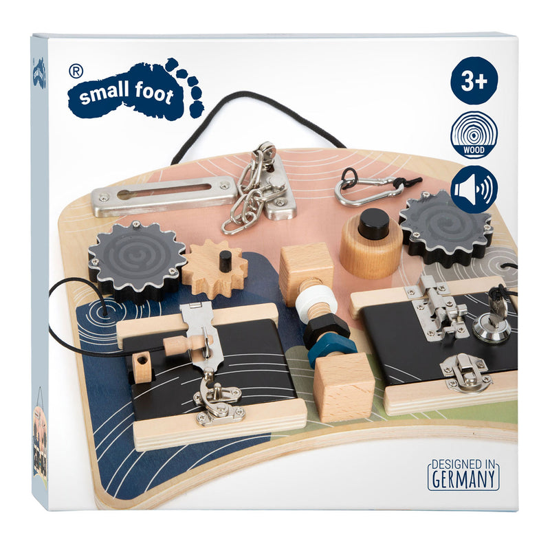 Afbeelding laden in galerijviewer, Small foot - houten activiteitenbord rotatie en sloten
