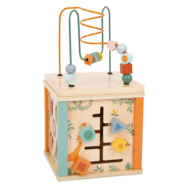 Load image into Gallery viewer, Small foot - houten activiteitenkubus en motoriekspiraal safari
