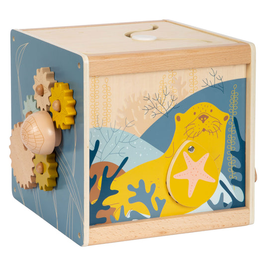 Small foot - houten activiteitenkubus met motoriekspiraal zeekust