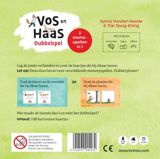 Terra lannoo vos en haas - dubbelspel 4+