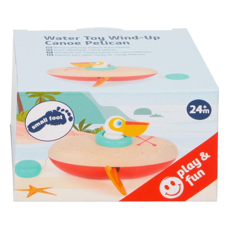 ギャラリービューアに画像をロードする, Small foot - badspeelgoed houten kano pelikaan opwindbaar
