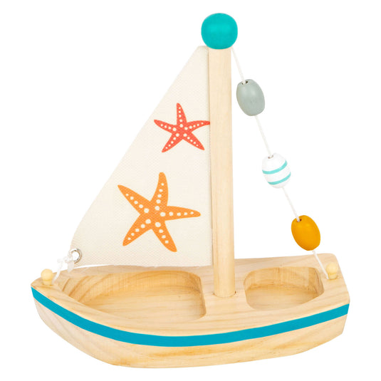 Small foot - badspeelgoed houten zeilboot zeester