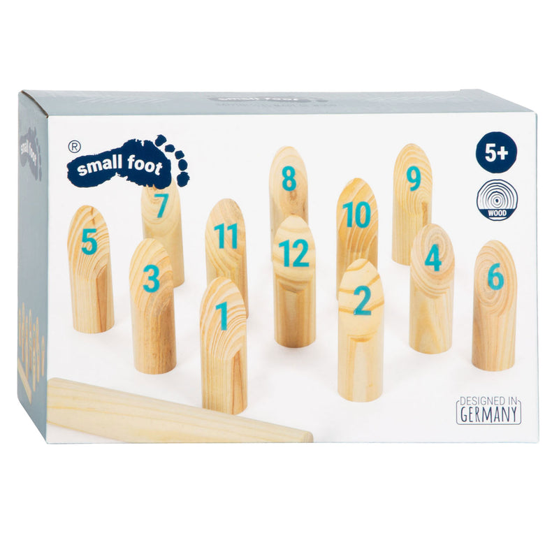 Load image into Gallery viewer, Small foot - houten kubb met nummers werpspel in tas, 13dlg.
