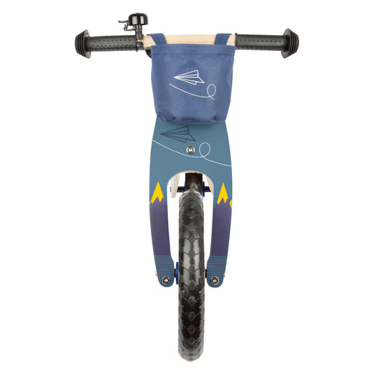 Small foot - houten loopfiets vliegtuig blauw