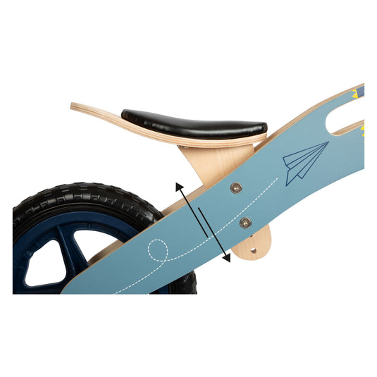 Small foot - houten loopfiets vliegtuig blauw