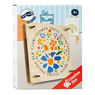 Small foot - houten bloemenpers, 18x18cm