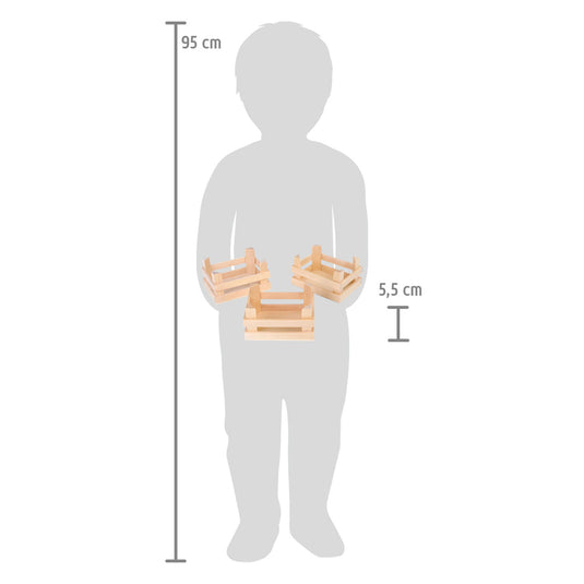 Small foot - houten kratjes klein 10x8x5,5cm, set van 3