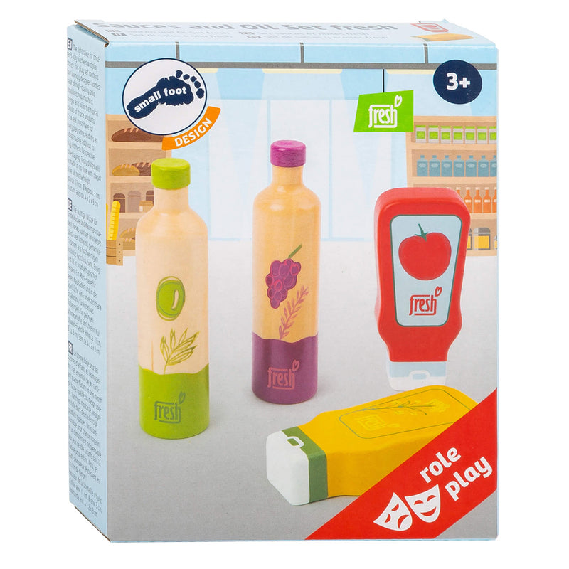 Afbeelding laden in galerijviewer, Small foot - houten speeleten sauzen en olie, 4dlg.
