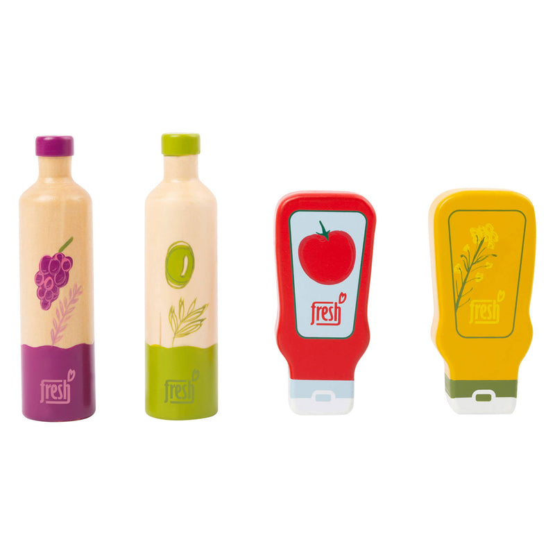 Load image into Gallery viewer, Small foot - houten speeleten sauzen en olie, 4dlg.
