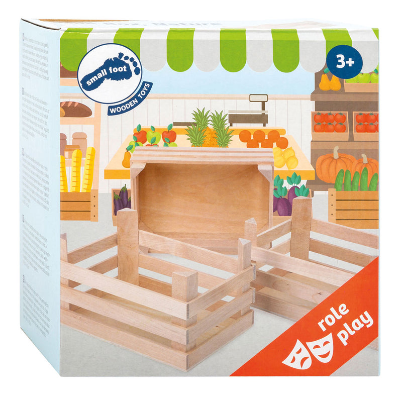 Afbeelding laden in galerijviewer, Small foot - houten kratjes groot 18x12x9,5cm, set van 3
