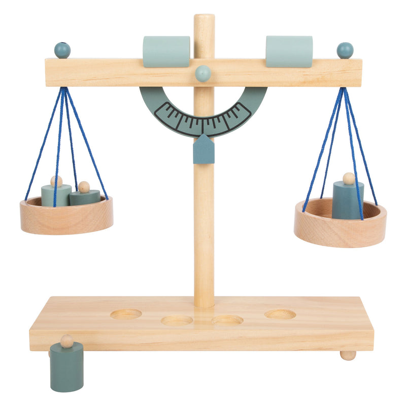 Afbeelding laden in galerijviewer, Small foot - houten weegschaal met gewichten, 5dlg.
