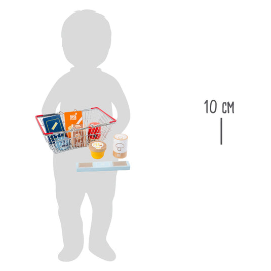 Small foot - houten speeleten in winkelmandje, 9dlg.