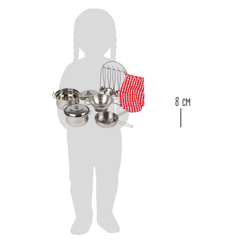 Afbeelding laden in galerijviewer, Small foot - metalen kinder kookgerei set, 13dlg.

