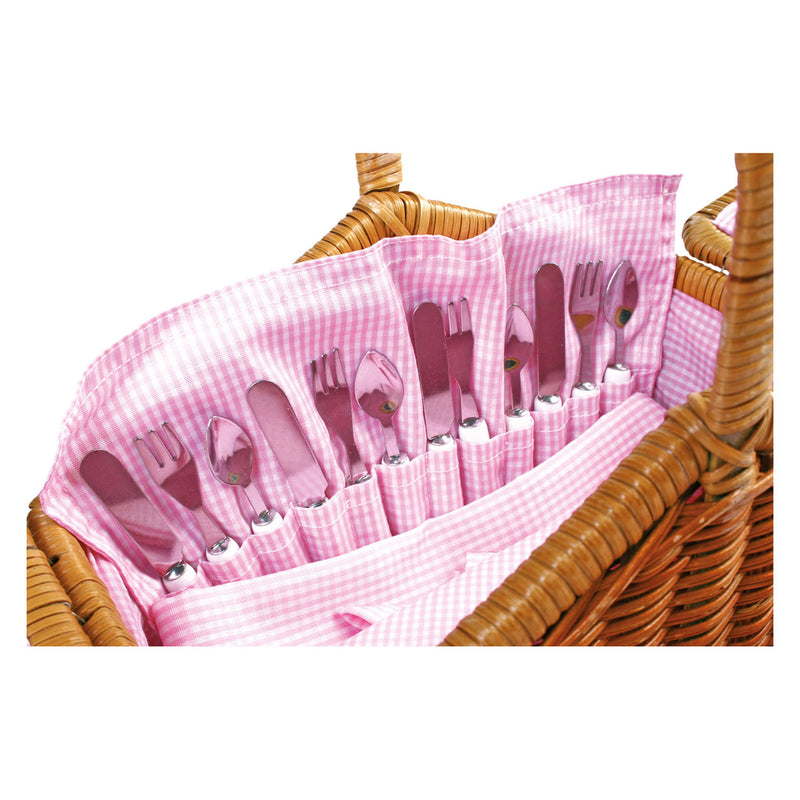 Afbeelding laden in galerijviewer, Small foot - houten picknickmand met servies romantisch, 30dlg.

