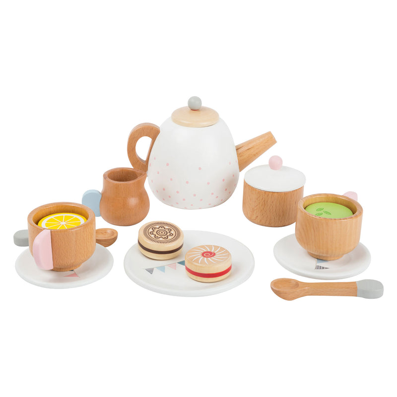Load image into Gallery viewer, Small foot - houten theeset met speeleten, 17dlg.
