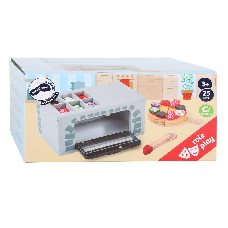 Afbeelding laden in galerijviewer, Small foot - houten speeleten pizza-oven set, 25dlg.
