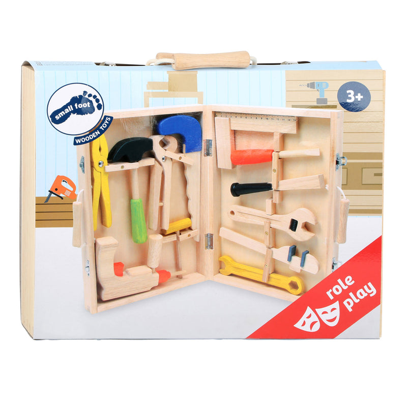Load image into Gallery viewer, Small foot - houten gereedschapkoffer, 13dlg.
