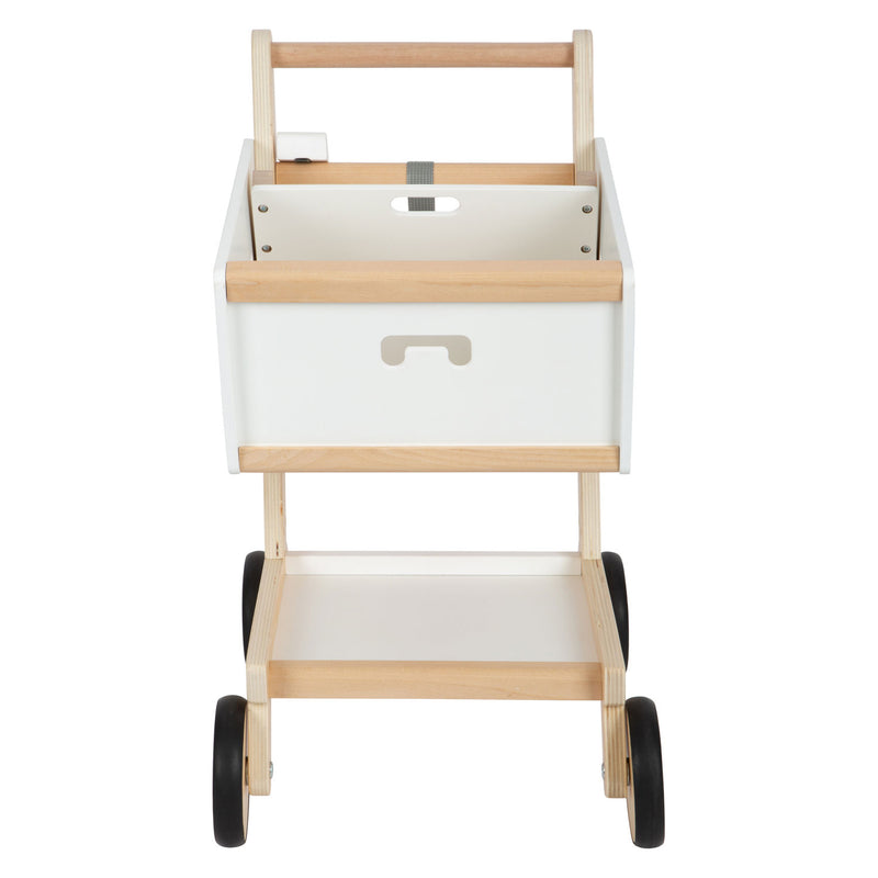 Afbeelding laden in galerijviewer, Small foot - houten supermarkt winkelwagen wit

