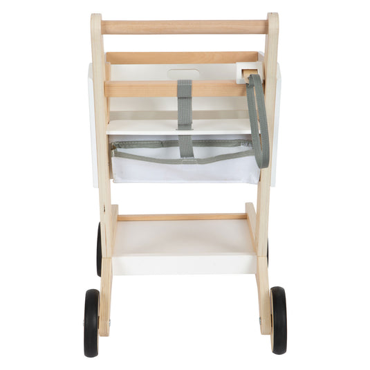Small foot - houten supermarkt winkelwagen wit
