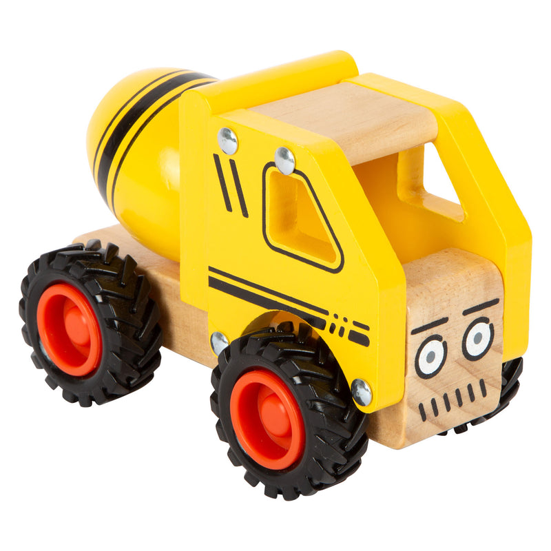 Load image into Gallery viewer, Small foot - houten cementvrachtwagen geel
