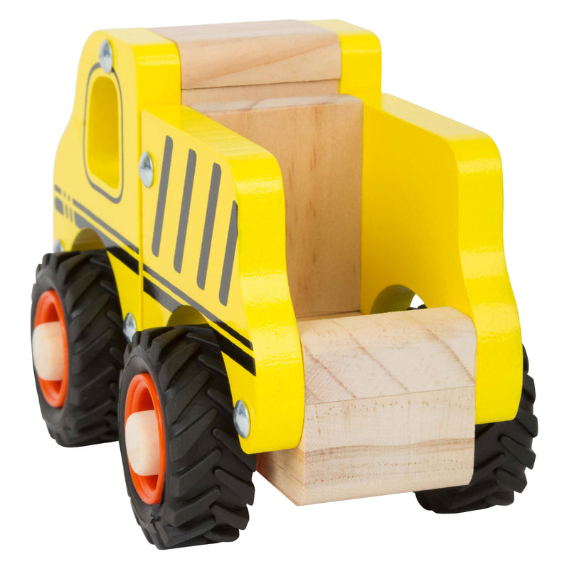 Load image into Gallery viewer, Small foot - houten werkvoertuig bouwplaats geel
