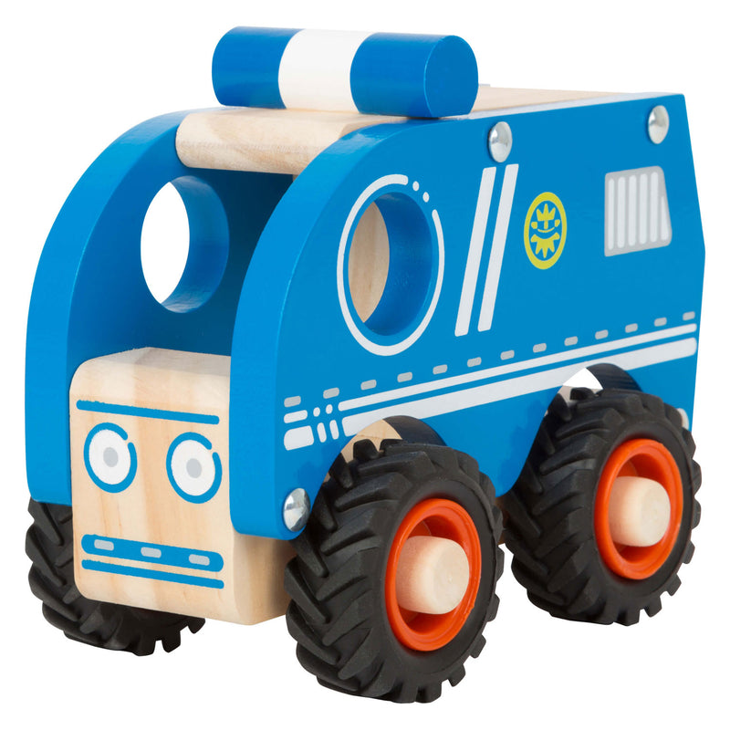 Chargez l'image dans la visionneuse de la galerie, Small foot - houten politieauto blauw
