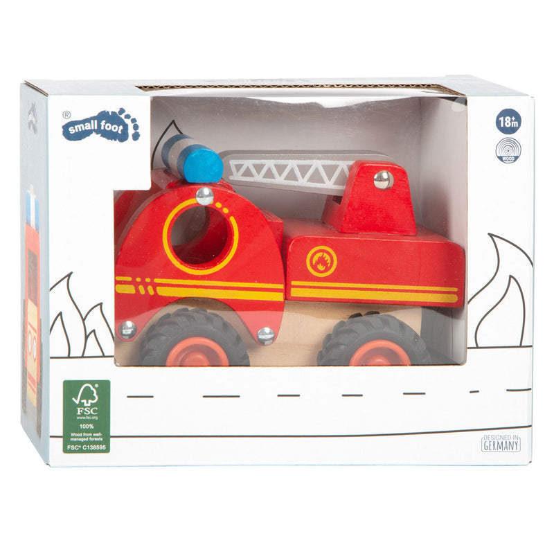 Afbeelding laden in galerijviewer, Small foot - houten brandweerwagen met ladder
