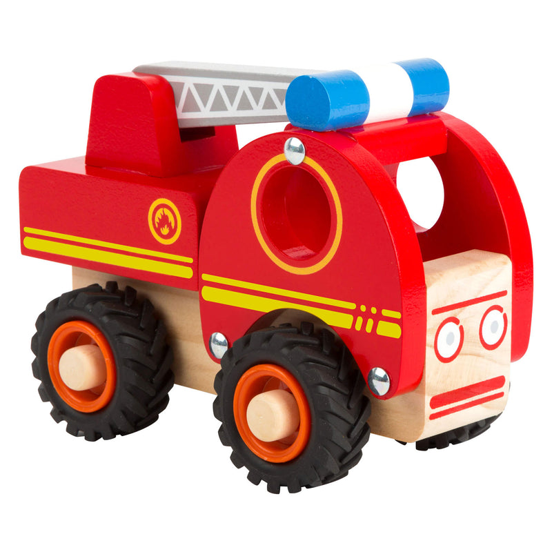 Load image into Gallery viewer, Small foot - houten brandweerwagen met ladder
