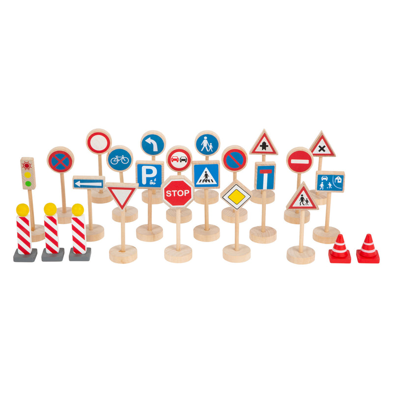 Afbeelding laden in galerijviewer, Small foot - houten mini verkeersbordenset, 25dlg.
